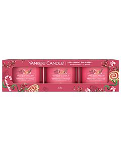 Yankee Candle - Peppermint Pinwheels - 3x Filled Votive Candle